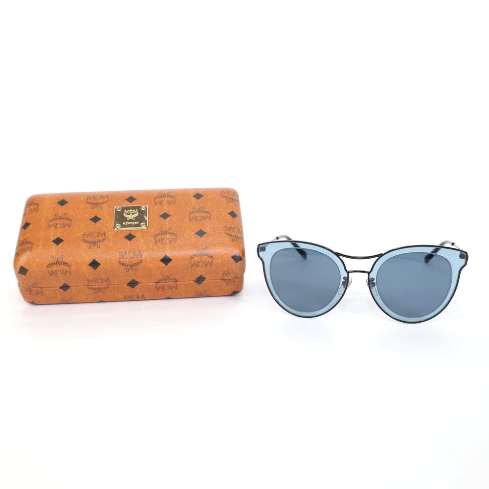 MCM Cat Eye Metal Womens Sunglasses - Shiny Black/Blue - NWT - Picture 9 of 9